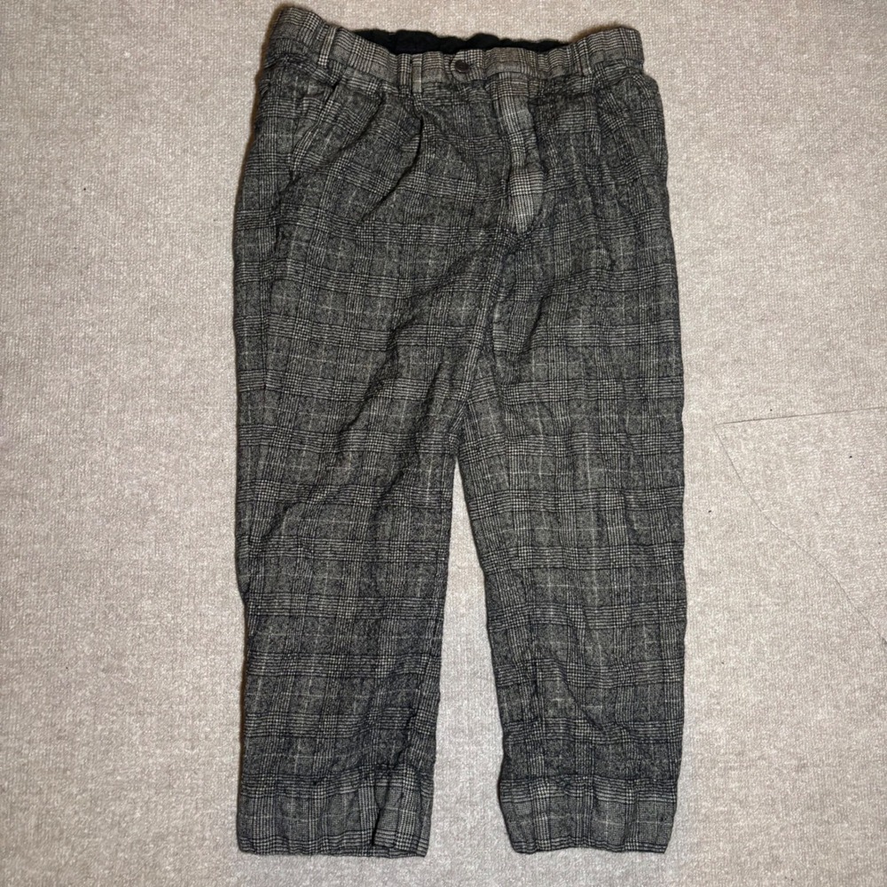 Brooks Brothers Mens 38 Grey Glen Plaid 100% Wool Dress Pants Made in Canada
